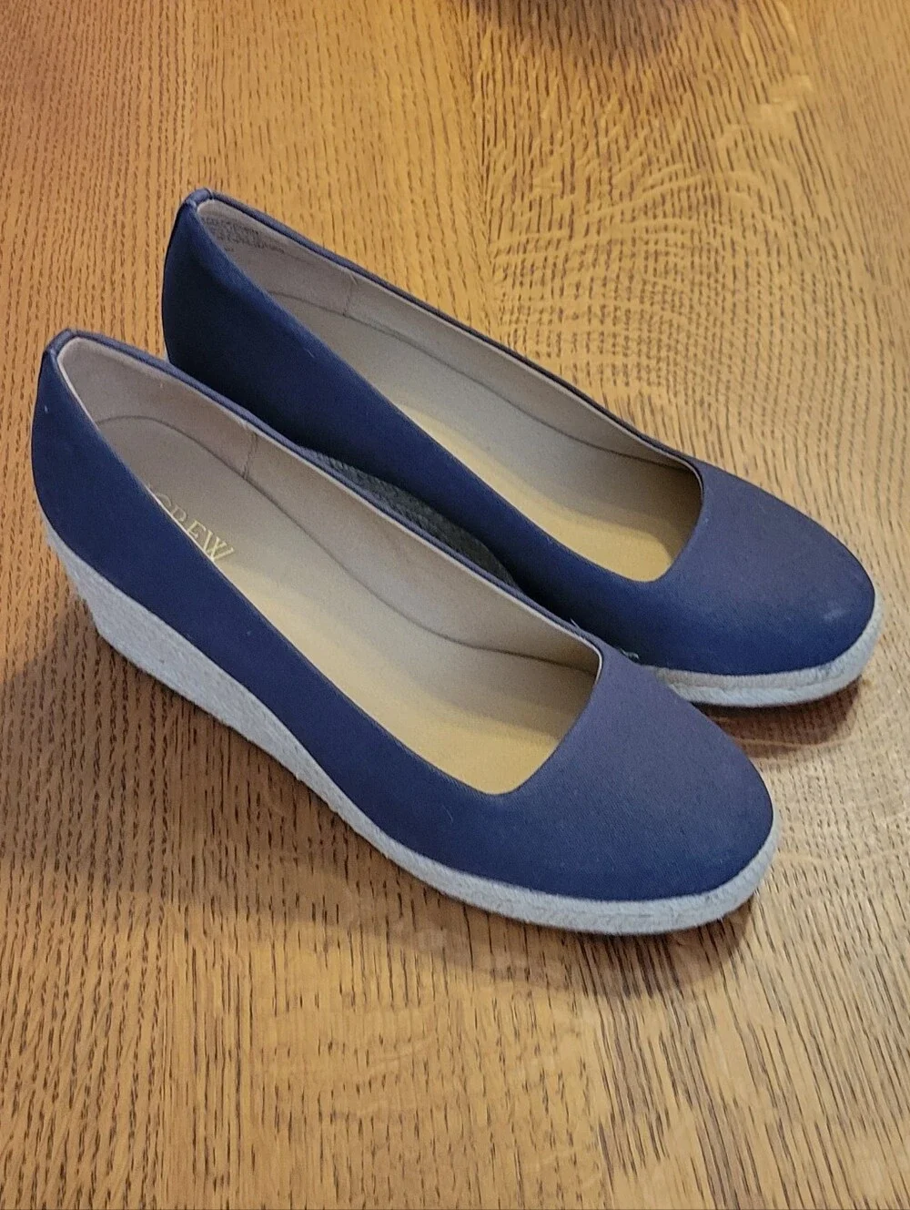 J. Crew Factory Canvas Espadrille Wedges - Navy